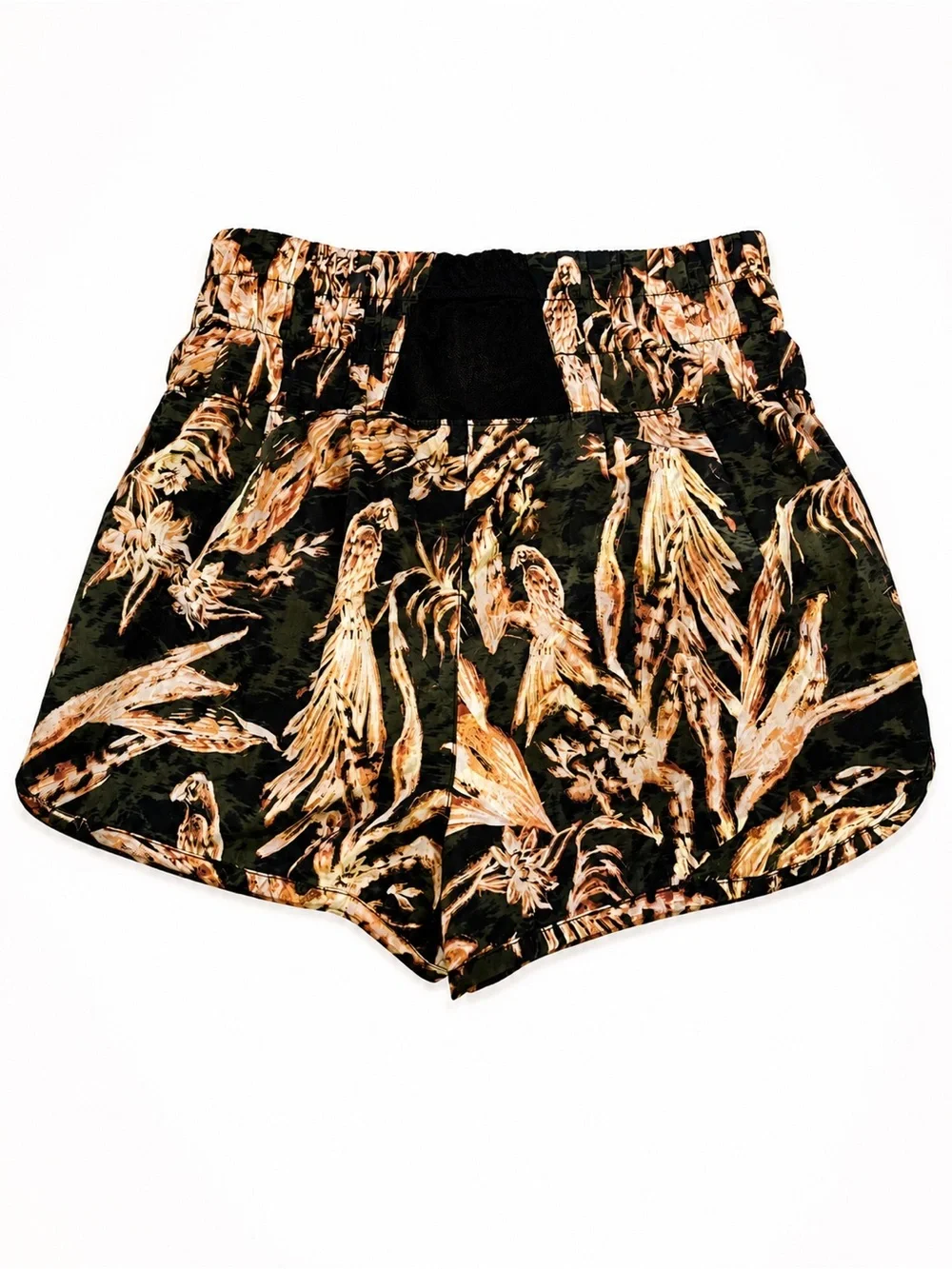 Free People FP Movement Floral Bird Print Lined Running Shorts Back Mesh Pocket